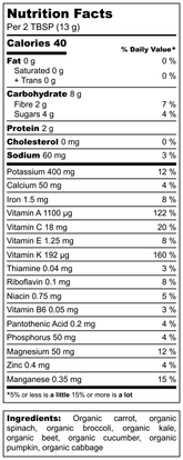 Organic Dried Mixed Vegetable Powder - U-RAAW! Health Foods